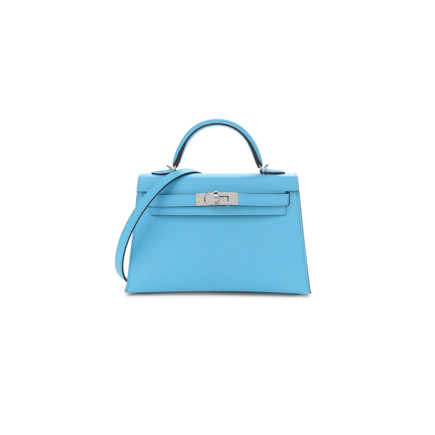 H**me5 mini kelly epsom blue celeste palladium hardware (19*12*5.5cm)