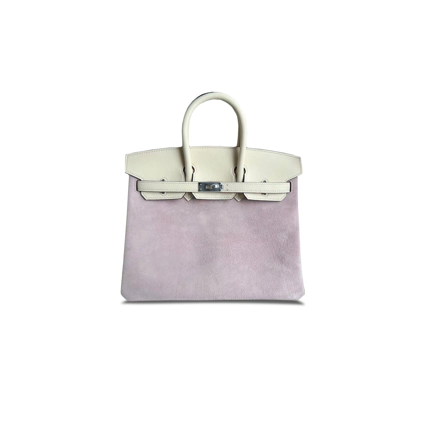 H**mes master birkin 25 wisteria pink suede handbag 2440209 (25*20*13cm)