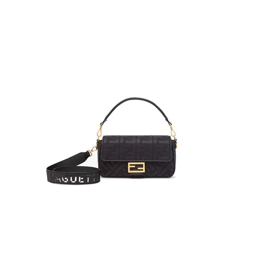 F**di baguette - black ff canvas bag 8br600amcdf1cfj (27*15*6cm)
