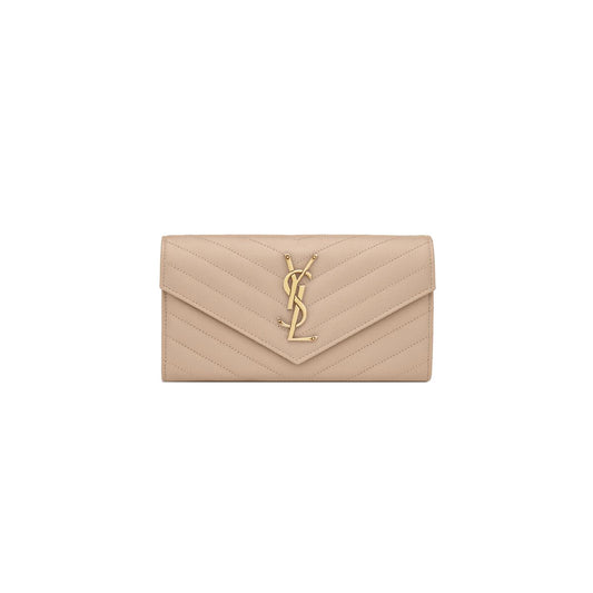 Y*L cassandre matelassÉ large flap wallet in grain de poudre leather 372264bow012721 (19*11*3cm)