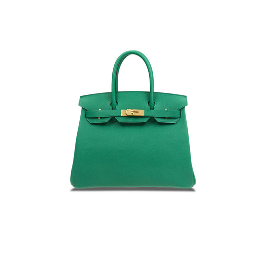 H**mes birkin 30 togo leather peacock green gold buckle bag bk30u4epss (30*23*15cm)