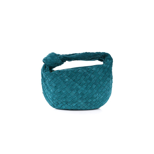 bo*te*ga Ve*ne*ta suede intrecciato teen jodie hobo petroleum blue (36*20*13cm)