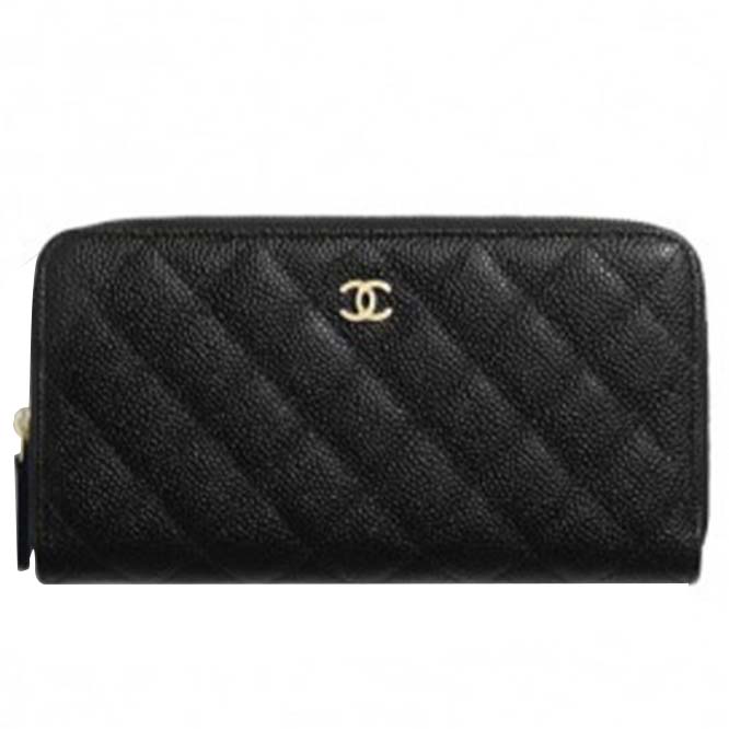 Ch*el classic long zipped wallet gold hardware ap0242 y01864 c3906 （19.5*10.5*2cm）