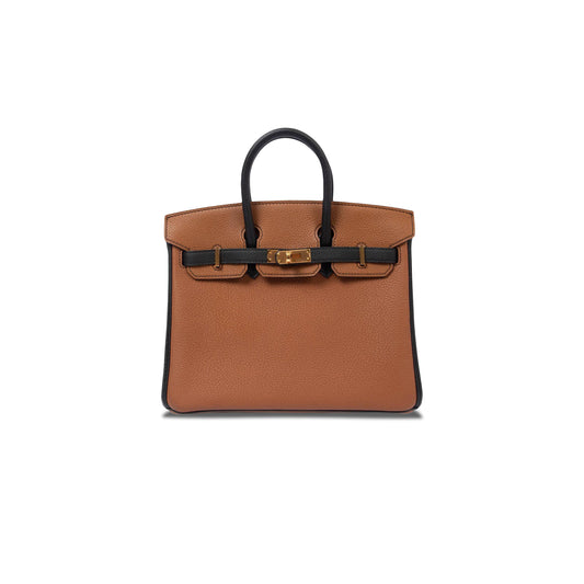 H**mes birkin 25 camel gold buckle bag 3649 (25*20*13cm)