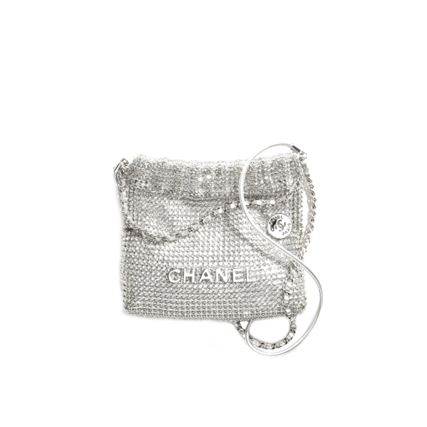 Ch*el master evening bga strass,silver-tone metal silver as4894 (17*15*4cm)