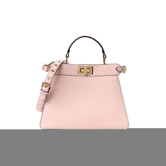F**di x versace vitello seta nappa fendace ff baroque small peekaboo i see u satchel rosa (27*20*10cm)