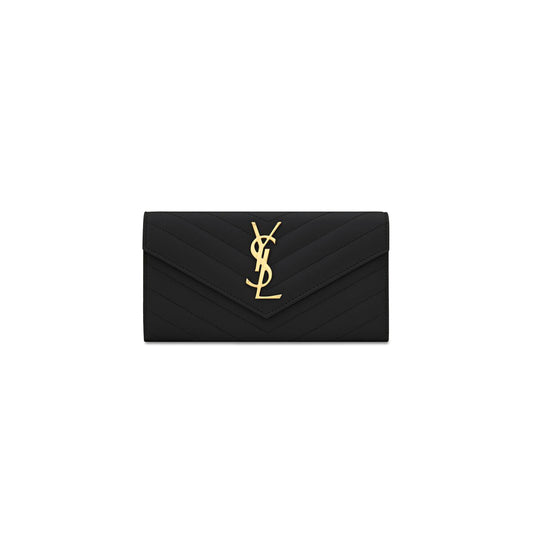 Y*L cassandre matelassÉ large flap wallet in grain de poudre leather 372264bow011000 (19*11*3cm)