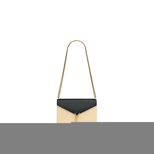 y*l cassandra medium chain bag in box Sa**t Lau*nt leather 53275016c7w1089 (22*16.5*5.5cm)