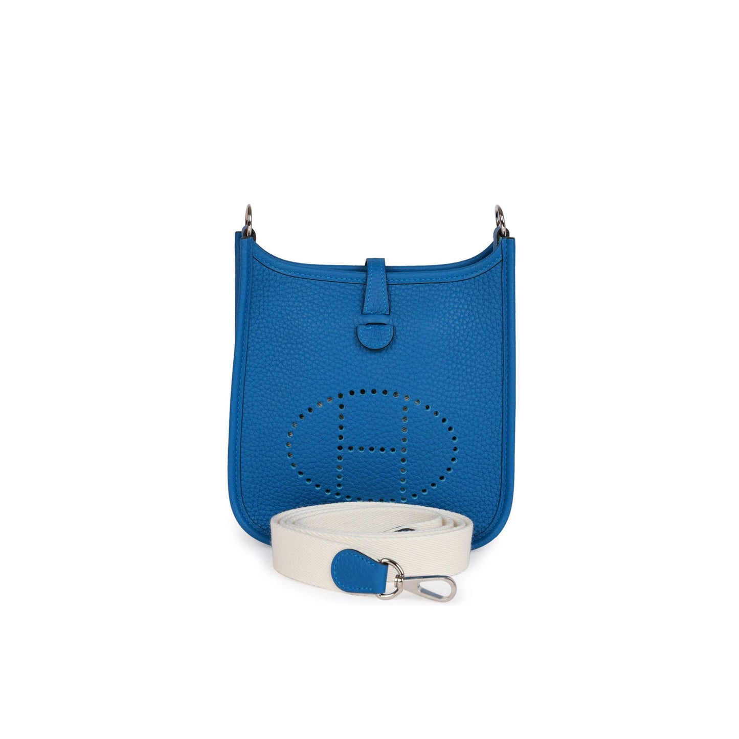 H**mes evelyne tpm bleu mykonos clemence palladium hardware (17cm)