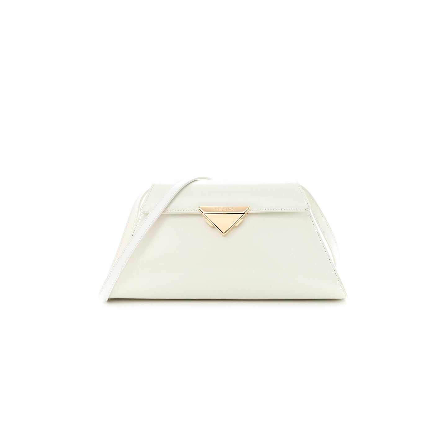 Pra*a spazzolato flap shoulder bag white (29*14*6cm)