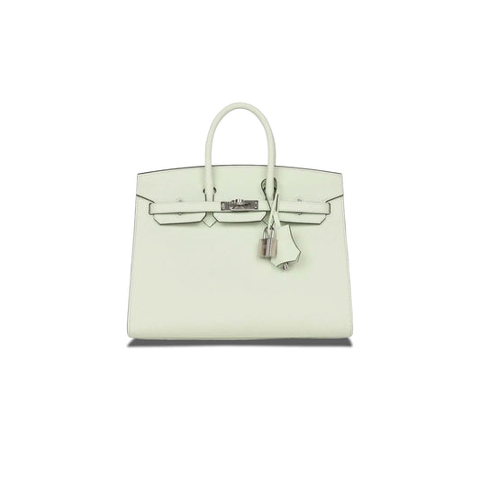 H**mes birkin 25 swift leather bubble green silver buckle bag h049362ck01 (25*20*13cm)