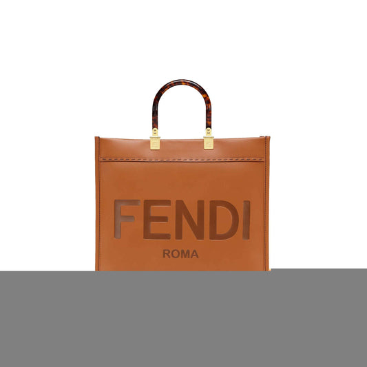 F**di sunshine medium - brown leather shopper 8bh386abvlf0pwz (35*31*17cm)