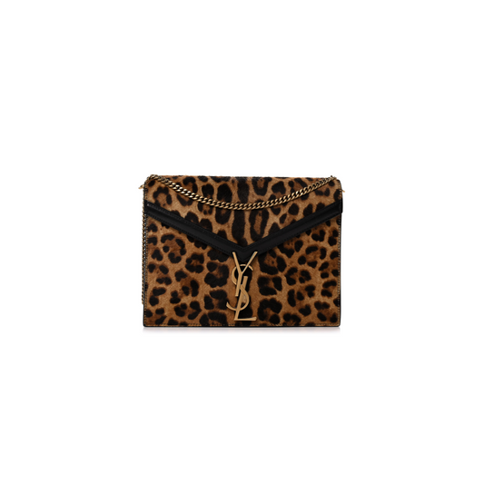Y*L cassandra leopard print monogram clasp bag black 1166300 (22*16.5*5.5cm)