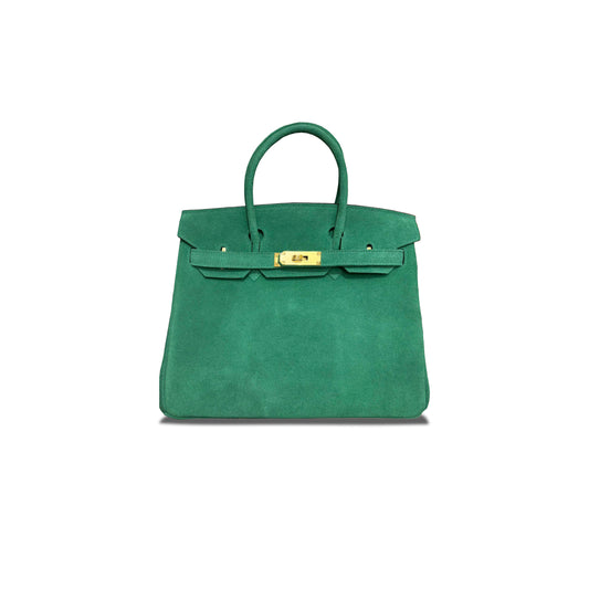 H**mes birkin 30 chamois jungle green gold buckle h028369cc59 (30*23*15cm)