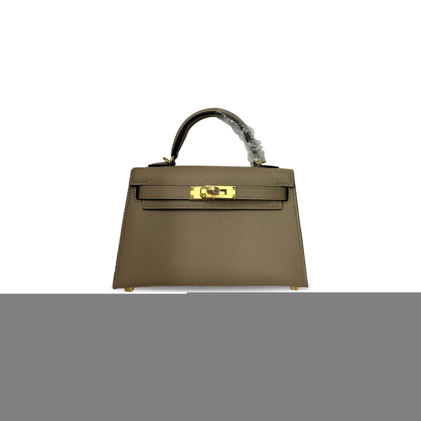 H**mes master mini kelly ii turtledove gray epsom gold buckle (19*12*5.5cm)
