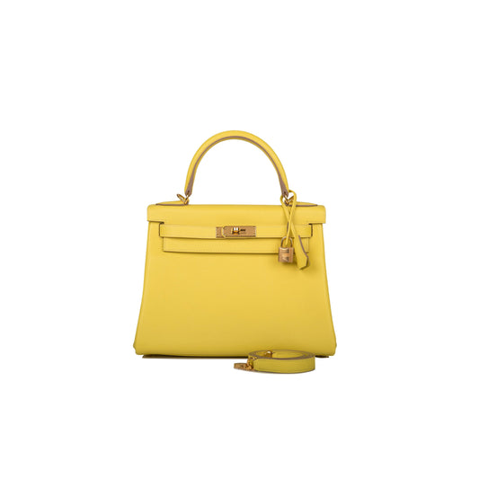 H**mes kelly retourne 28 lime evercolor gold hardware (28*22*10cm)