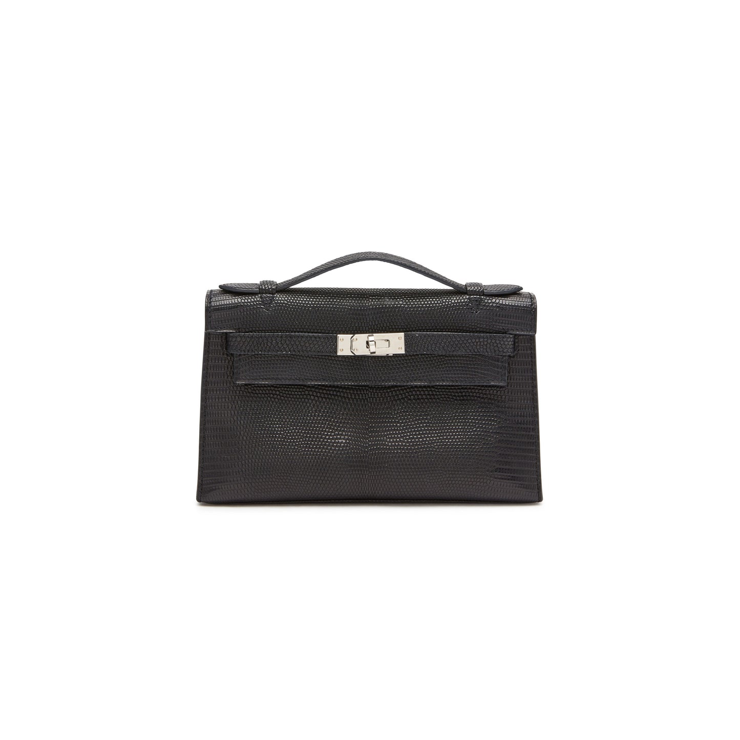 H**mes master black mini kelly lizard with palladium hardware (22*14*7cm)