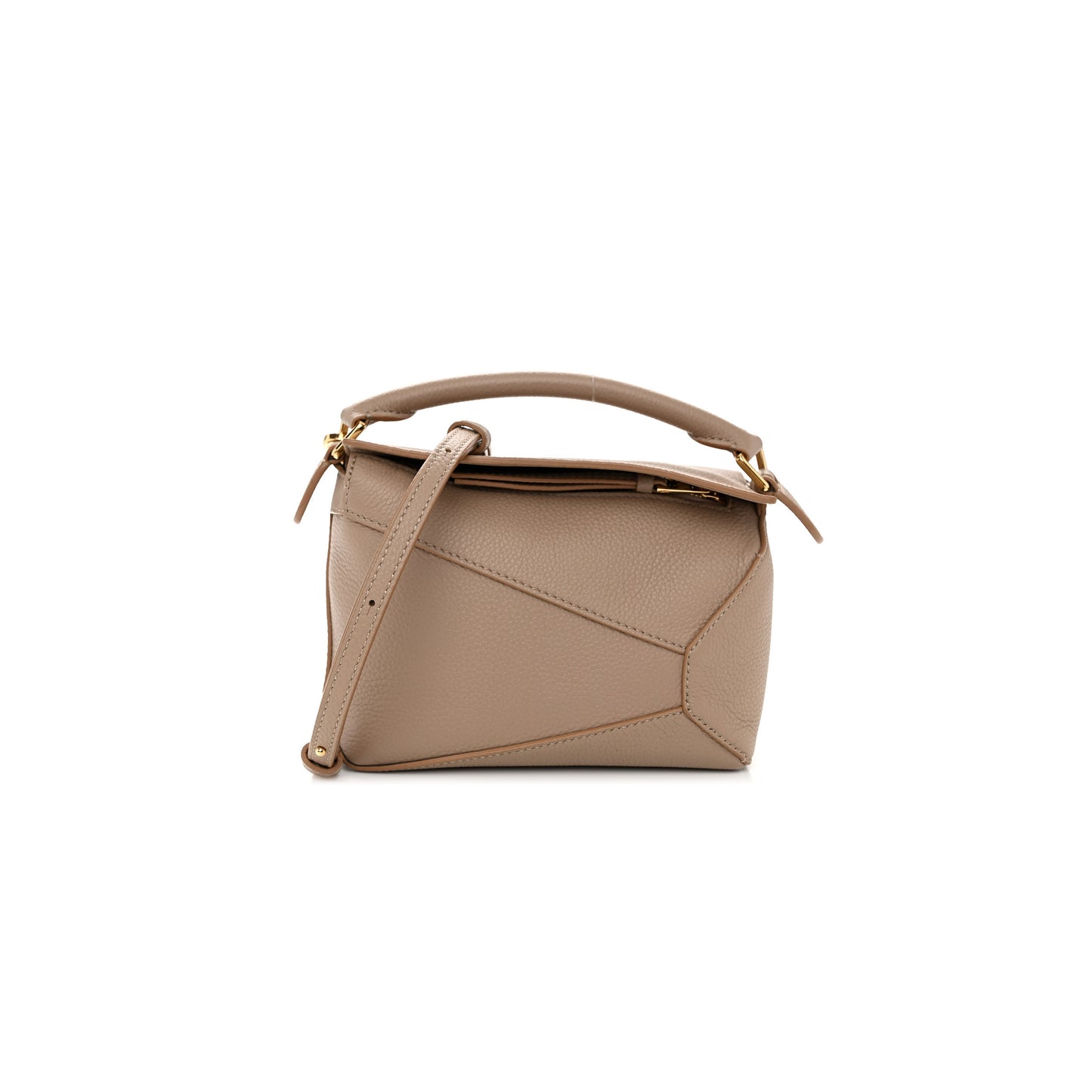 l*ew* calfskin mini puzzle edge bag sand (18*12.5*8cm)