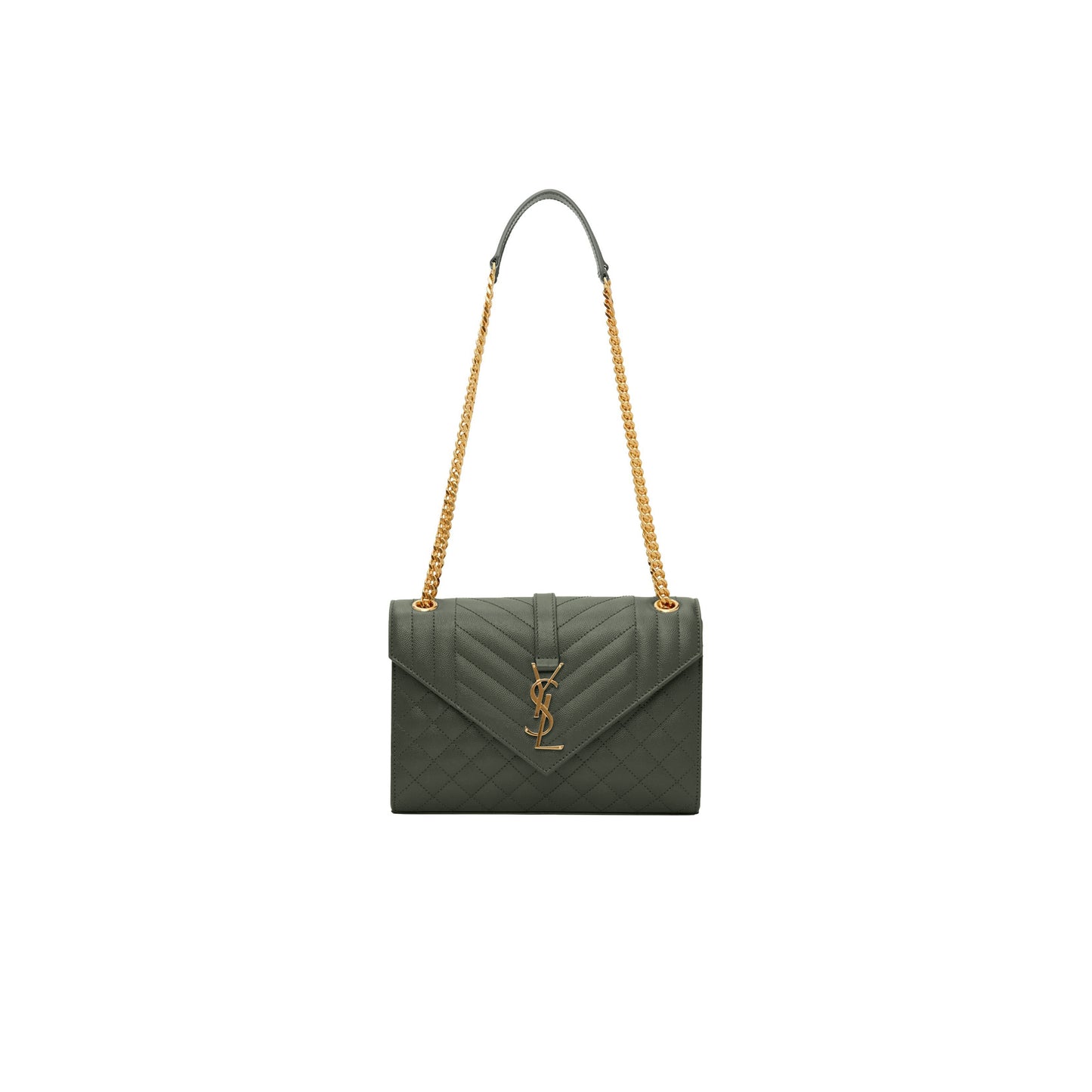 Y*L envelope medium shoulder bag olive green 677476 (24*17.5*6cm)