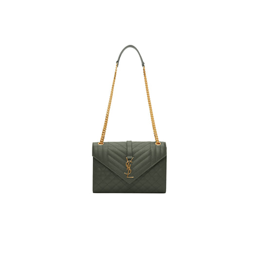 Y*L envelope medium shoulder bag olive green 677476 (24*17.5*6cm)