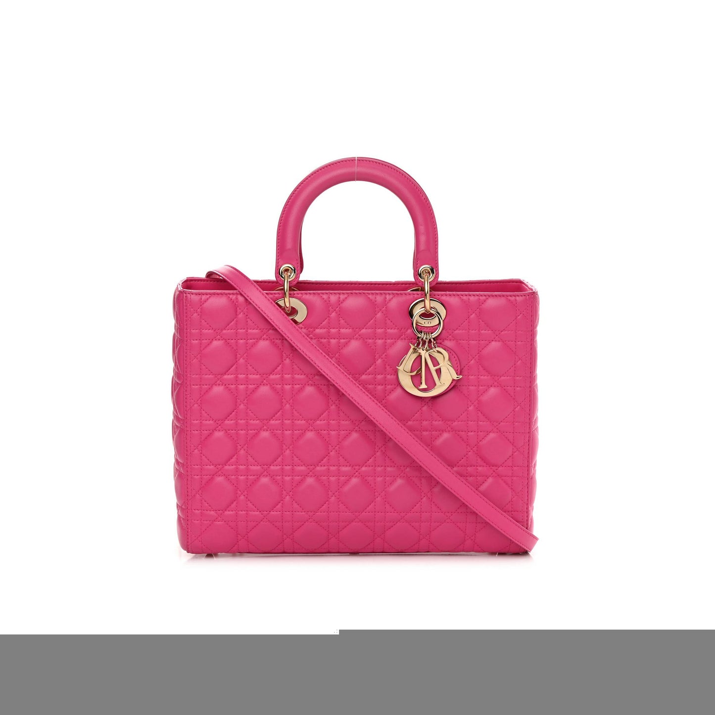 D*or lambskin cannage large lady D*or fuchsia (32*25*8.9cm)