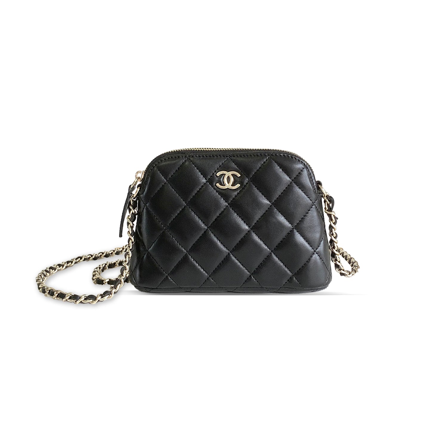 Ch**el lambskin quilted classic clutch with chain black ap4000 (16*11*2.5cm)