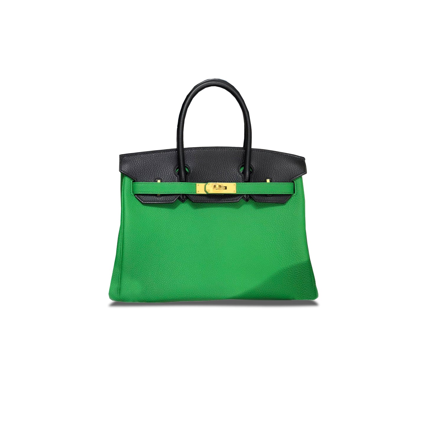 H**mes birkin 30 togo leather bamboo green with black gold buckle bk251k10swgp (30*23*15cm)