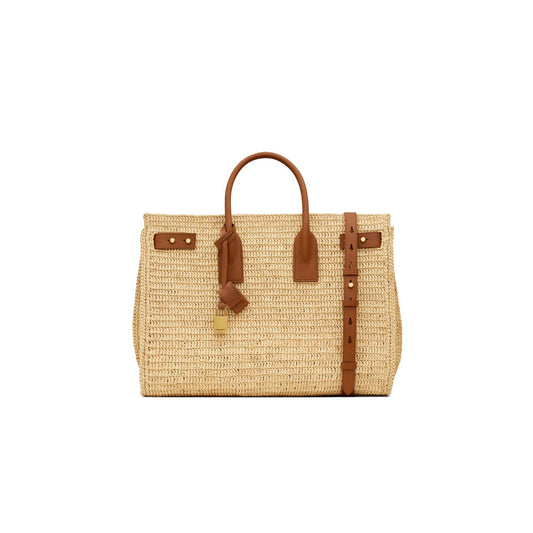 y*l sac de jour S*pple in raffia and leather-medium 751499gaabn2080 (41*28*13cm)