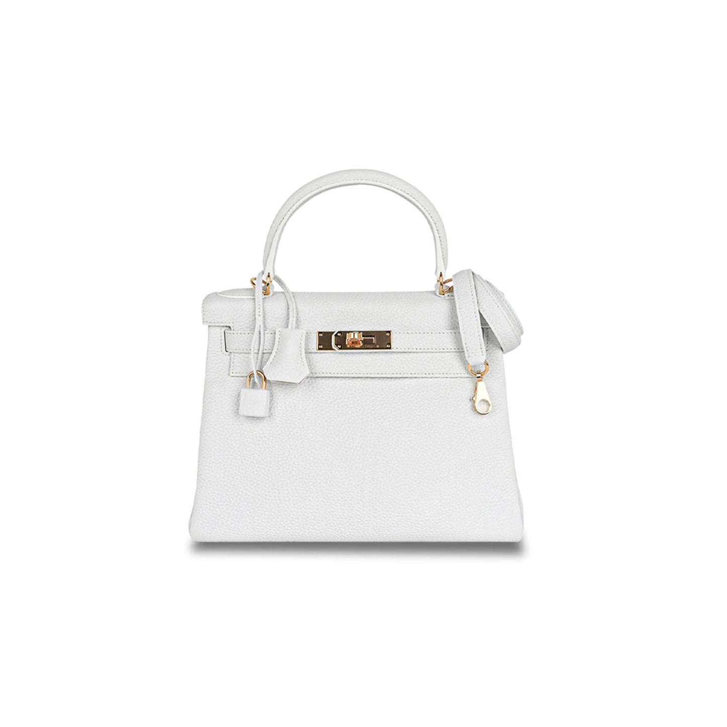 H**mes master kelly 28 white bag gold hardware leather (28*22*10cm)