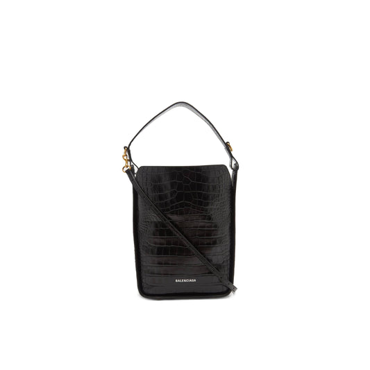 Ba*len*cia*ga black tool s crocodile-effect leather shoulder bag matchesfashion us (30.7*30.4*11.4cm)