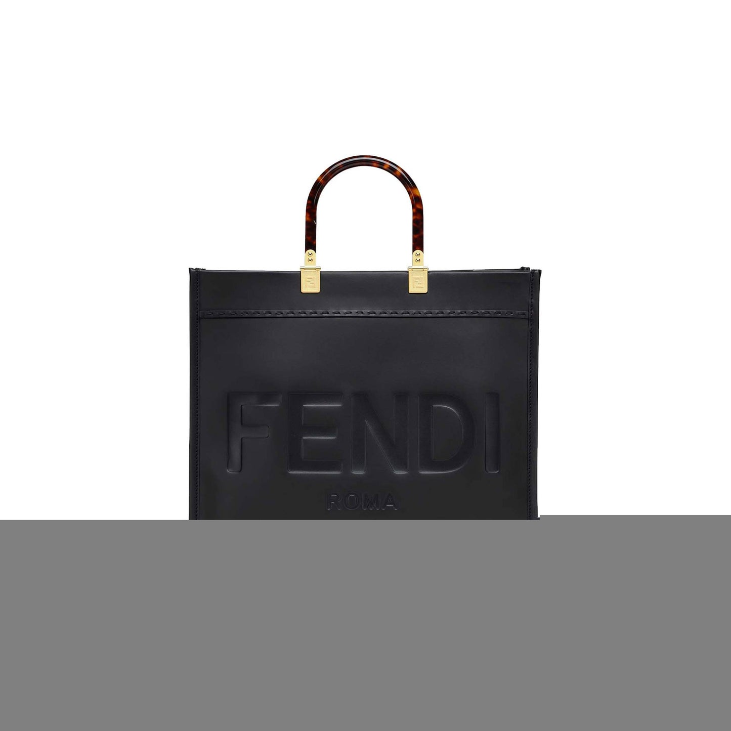 F**di sunshine medium - black leather shopper 8bh386abvlf0kur (35*31*17cm)