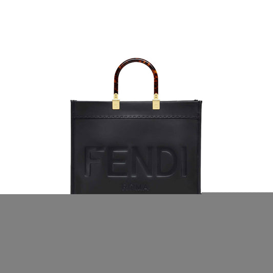 F**di sunshine medium - black leather shopper 8bh386abvlf0kur (35*31*17cm)
