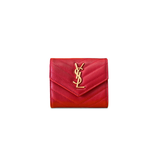 Y*L cassandre matelassÉ compact tri fold wallet in grain de poudre leather 403943809056 (12.5*10*2.5cm)