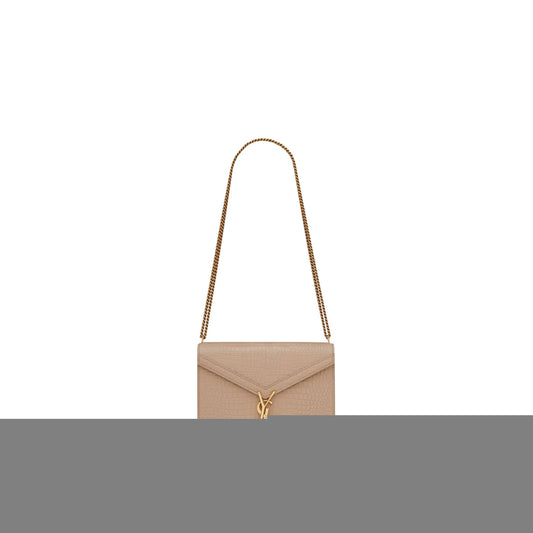 Y*L cassandra medium chain bag in crocodile-embossed shiny leather 532750dnd0j2721 (22*16.5*5.5cm)