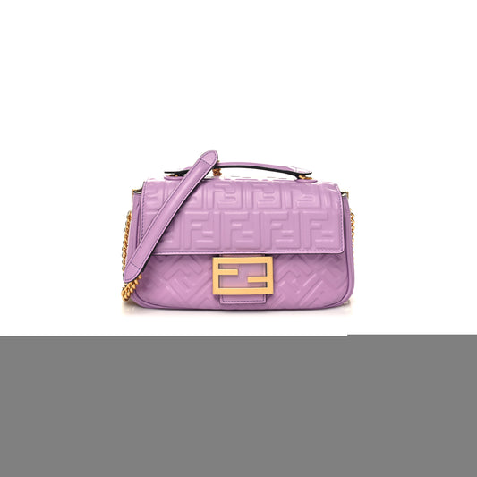 F**di nappa small ff embossed midi chain baguette violetta (23*13*6cm)