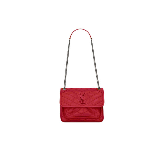 Y*L niki baby chain bag in crinkled vintage leather 5330370en046805 (21*16*7.5cm)