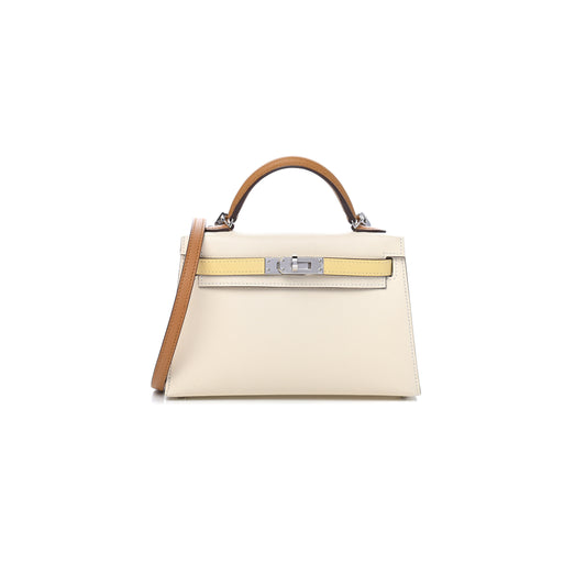 H**mes epsom mini kelly ii nata jaune poussin sesame (19*12*5.5cm)