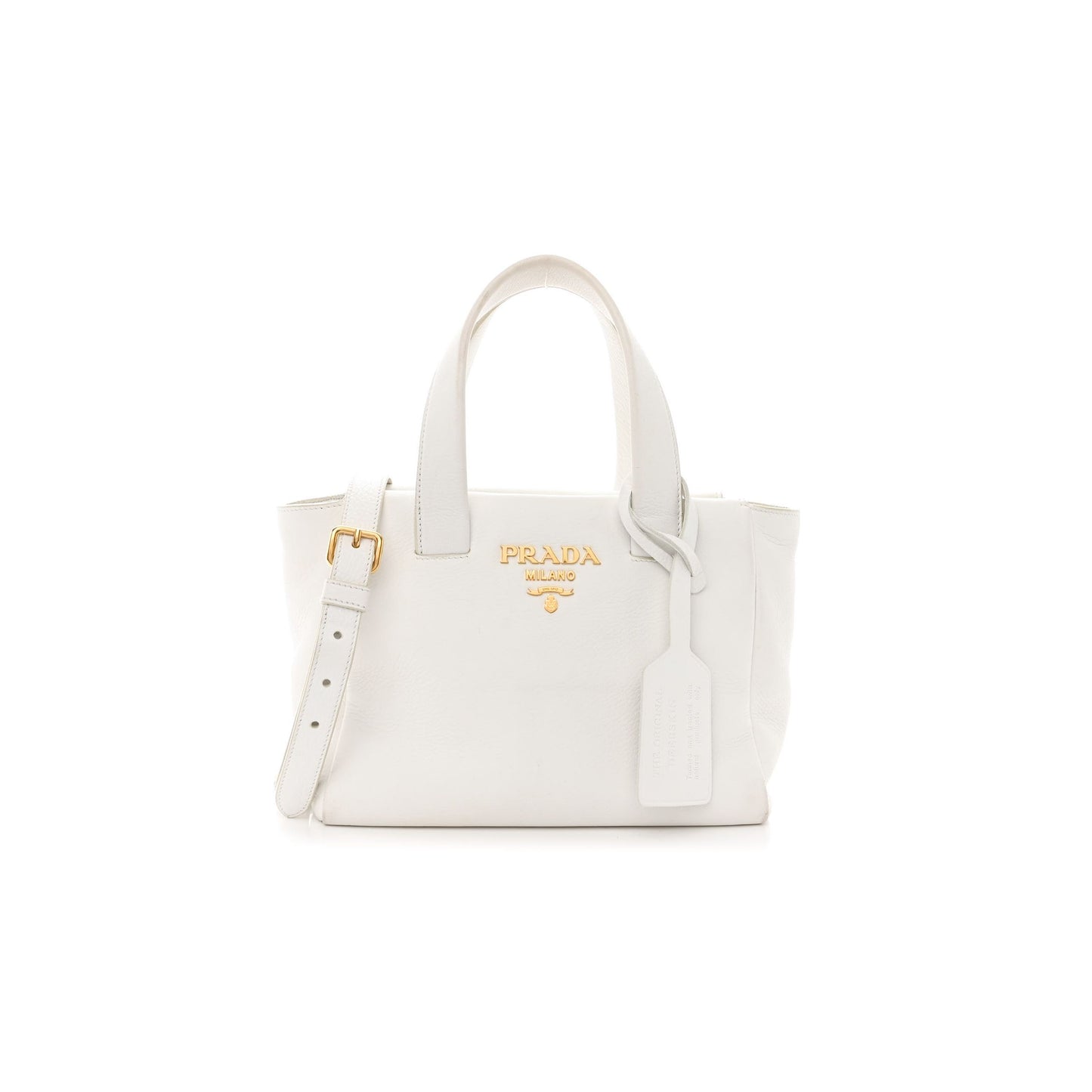 Pra*a vitello cervo mini satchel white (24*24*11cm)