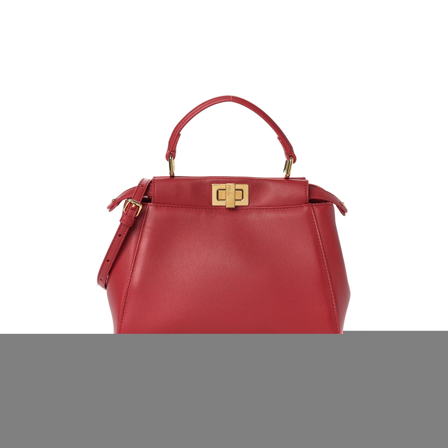 F**di nappa mini peekaboo iconic satchel fragola (23*19*11cm)