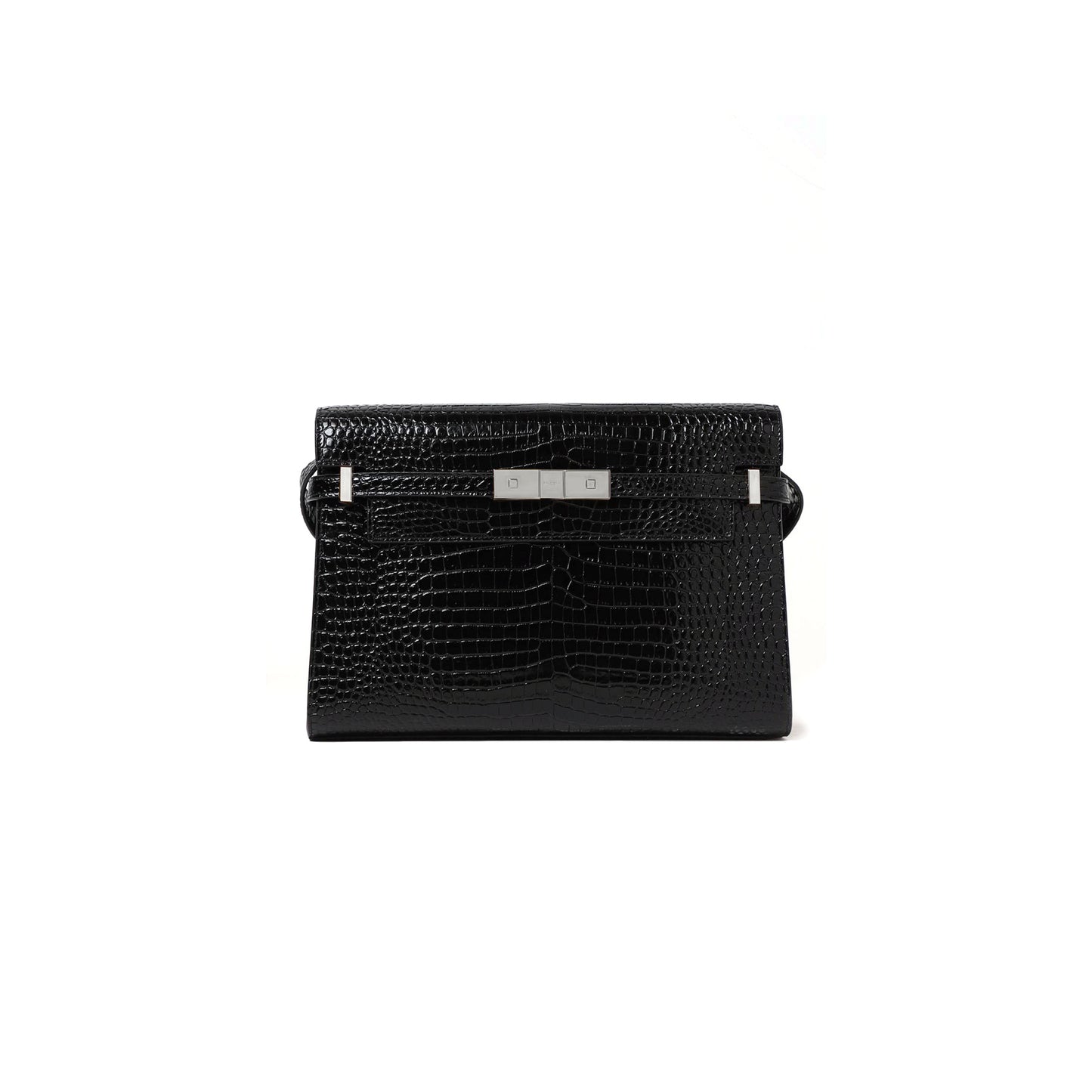 Y*L manhattan shoulder bag in shiny crocodile-embossed leather 579271dnd0j1000 (29*20*7.5cm)