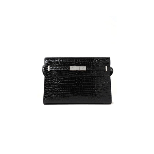 Y*L manhattan shoulder bag in shiny crocodile-embossed leather 579271dnd0j1000 (29*20*7.5cm)