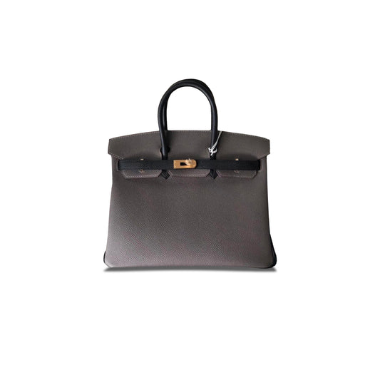 H**mes birkin 25cm 8f etain pewter grey bk258fepgpo (25*20*13cm)