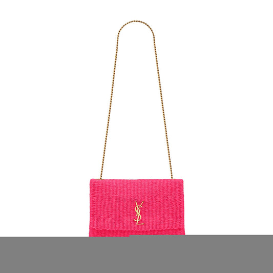 y*l kate medium S*pple chain bag in raffia 580065fabk35688 (28.5*20*6cm)