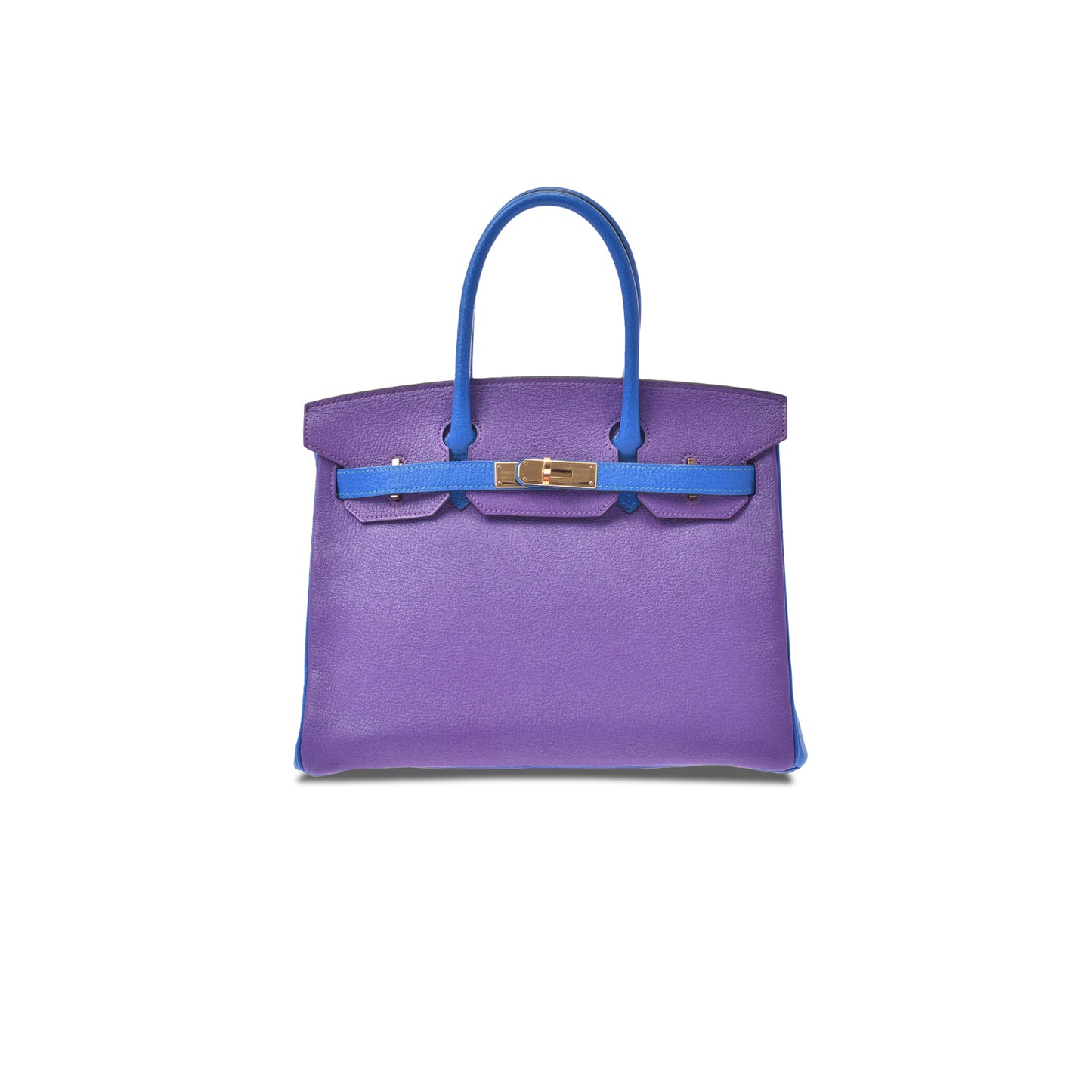 H**mes master birkin 30 togo leather anemone purple with electric blue gold buckle bag 800000091270000 (30*23*15cm)