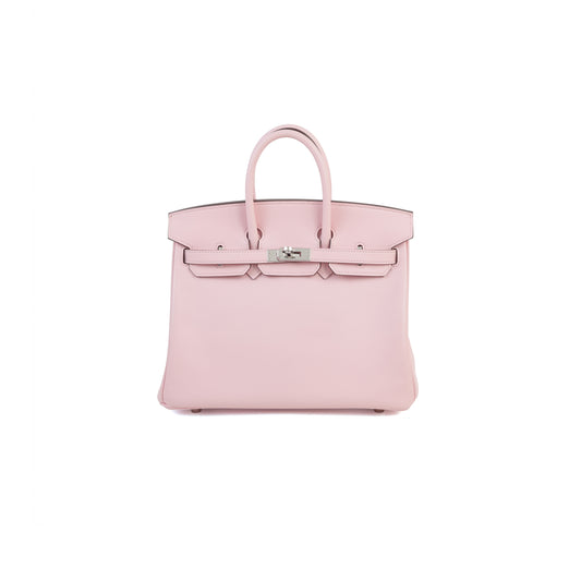 H**mes master birkin 25 swift leather 3q cherry blossom silver buckle h049362ck3q (25*20*13cm)