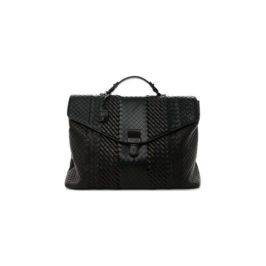 bo*te*ga Ve*ne*ta intrecciato vn briefcase black (38*30*10cm)