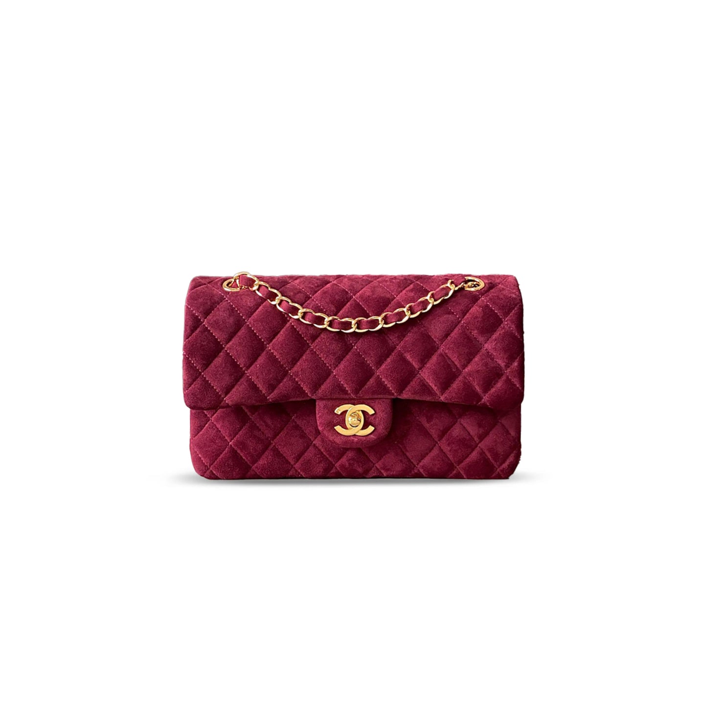 Ch*el suede medium double flap shoulder bag 306482 (25*16*8cm)
