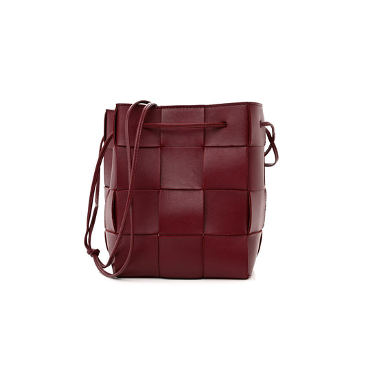 bo*te*ga Ve*ne*ta nappa maxi intrecciato small cassette bucket bag bordeaux (18*14*13cm)