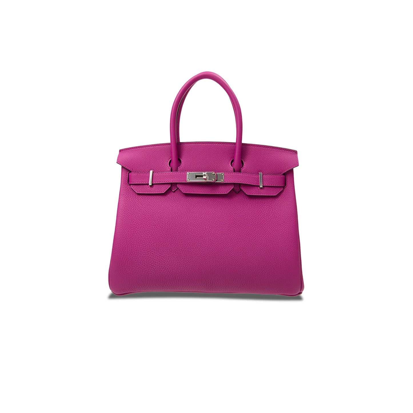 H**mes master birkin 30 togo leather magnolia pink silver buckle bag 2101217510769 (30*20*13cm)