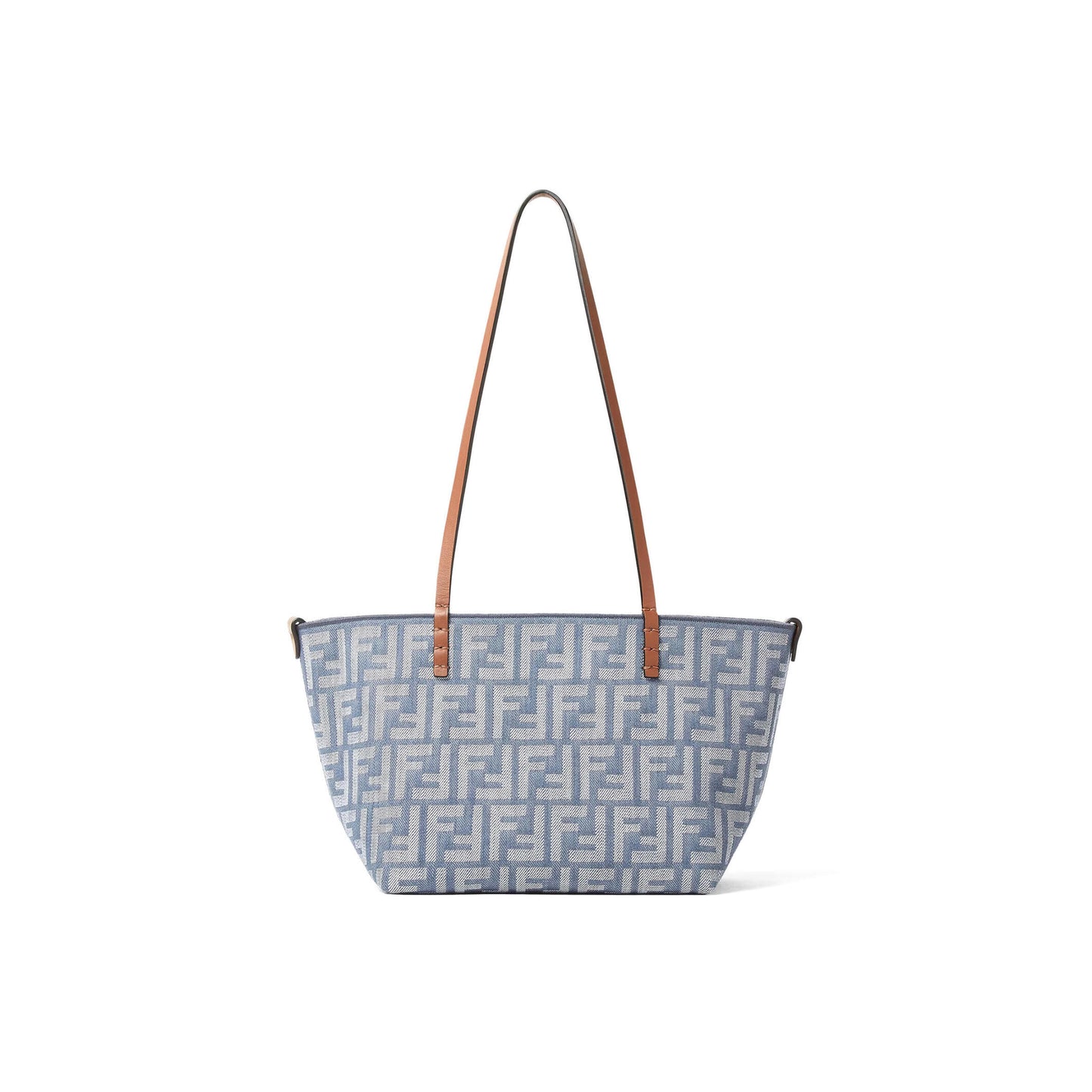 F**di small roll blue denim-effect ff jacquard reversible shopper 8bh424aut4f1sxq (23*19.5*15cm)